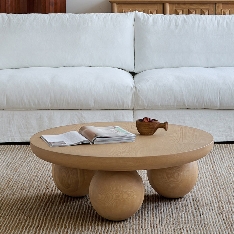 Table à thé ronde de style moderne, Brun