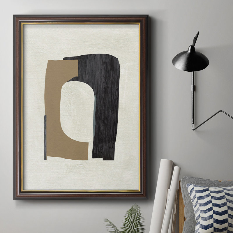 Carton découpé I, toile encadrée de qualité supérieure - prête à être accrochée, Papier avec cadre argenté, Oui