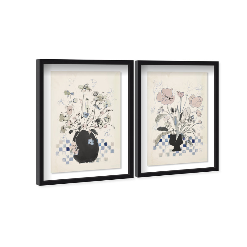 Modern Bloom Set Set by Oliver Gal, 17.5"H x 25.5"W, Black Shadowbox