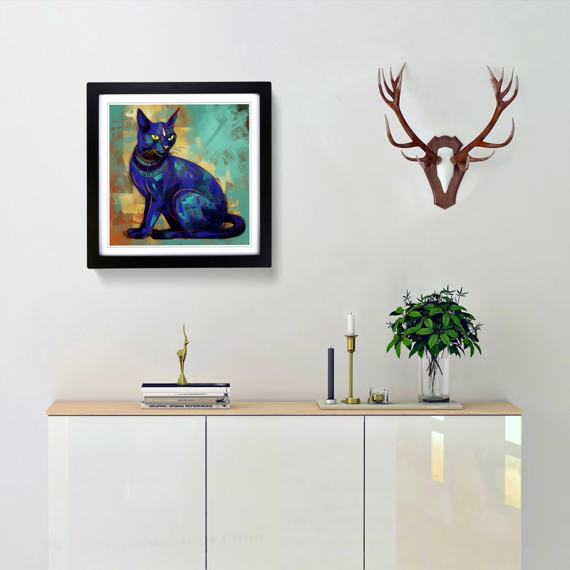 Single Picture Frame Print on Wood, Black