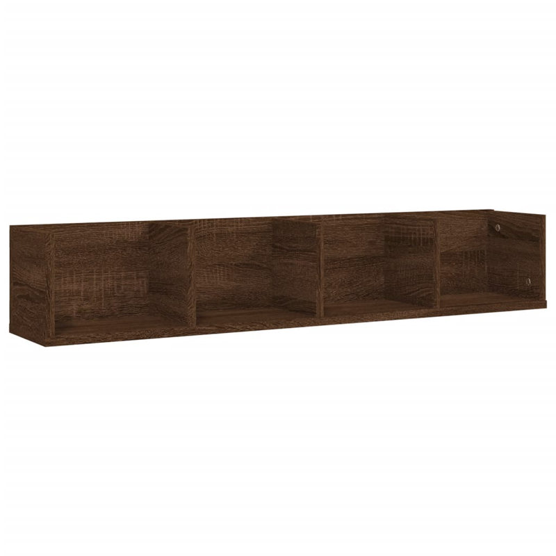 vidaXL Wall Shelf Floating Display Shelf Wall Mounted Shelf for Photo Frame, Brown Oak