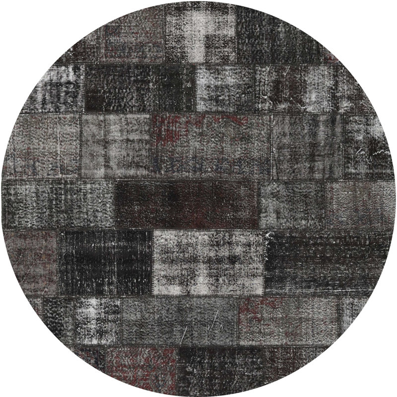 Tapis noir/gris, Rond 3 pi