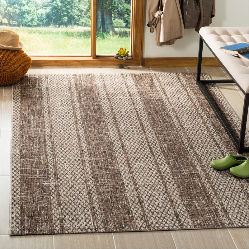 Herefordshire Performance Striped Indoor/Outdoor Area Rug, Rectangle 4' x 5'7"