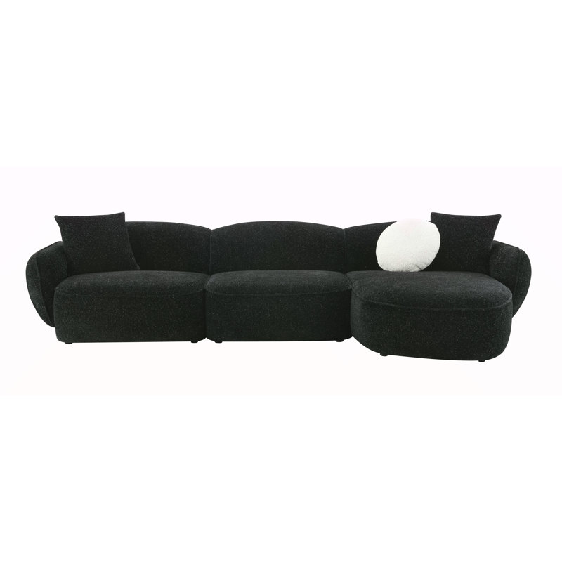 Canapé modulaire en tissu noir et blanc avec 3 coussins Lucifer