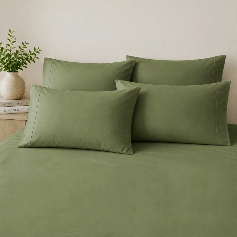6-Piece Premium Deep Pockets Microfiber Sheet Set, California King, Olive