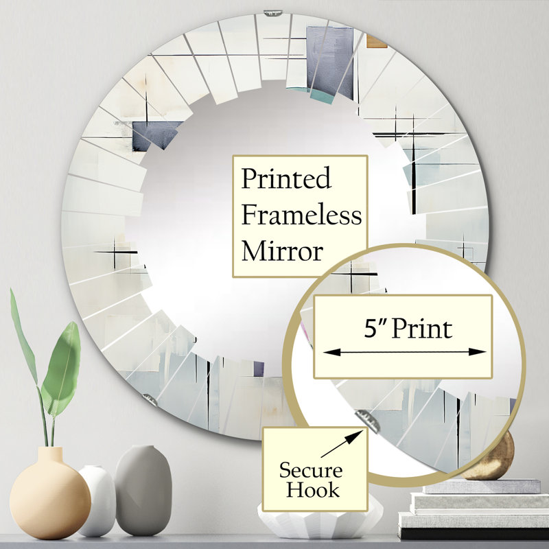 Shaheeya - Miroir mural moderne rond, 24 po x 24 po