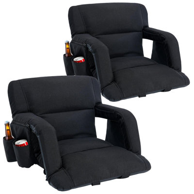 Wide Stadium Seats With Back Support Armrests And Comfy Cushion For Sport Events Camping