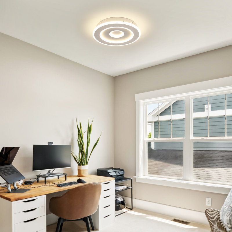 28Cm White Ultra Slim Round Acrylic LED Flush Mount Ceiling Light, 4500 Kelvins