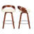 Mahtab 25" Counter Height Swivel PU Leather And Walnut Wood Bar Stool-1904196233