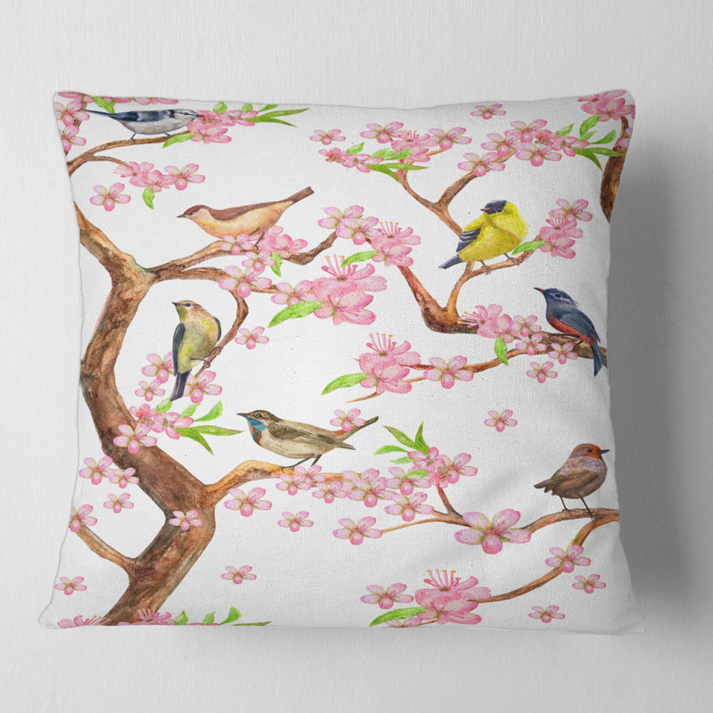Housse et insert de coussin Little Birds on Flow, 16" x 16"