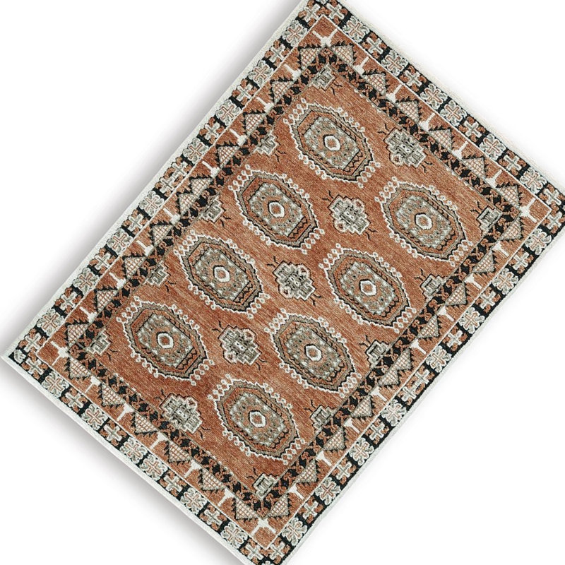 Tapis tissé multicolore en polyester multicolore Nyas 5 pi x 7 pi Nyas