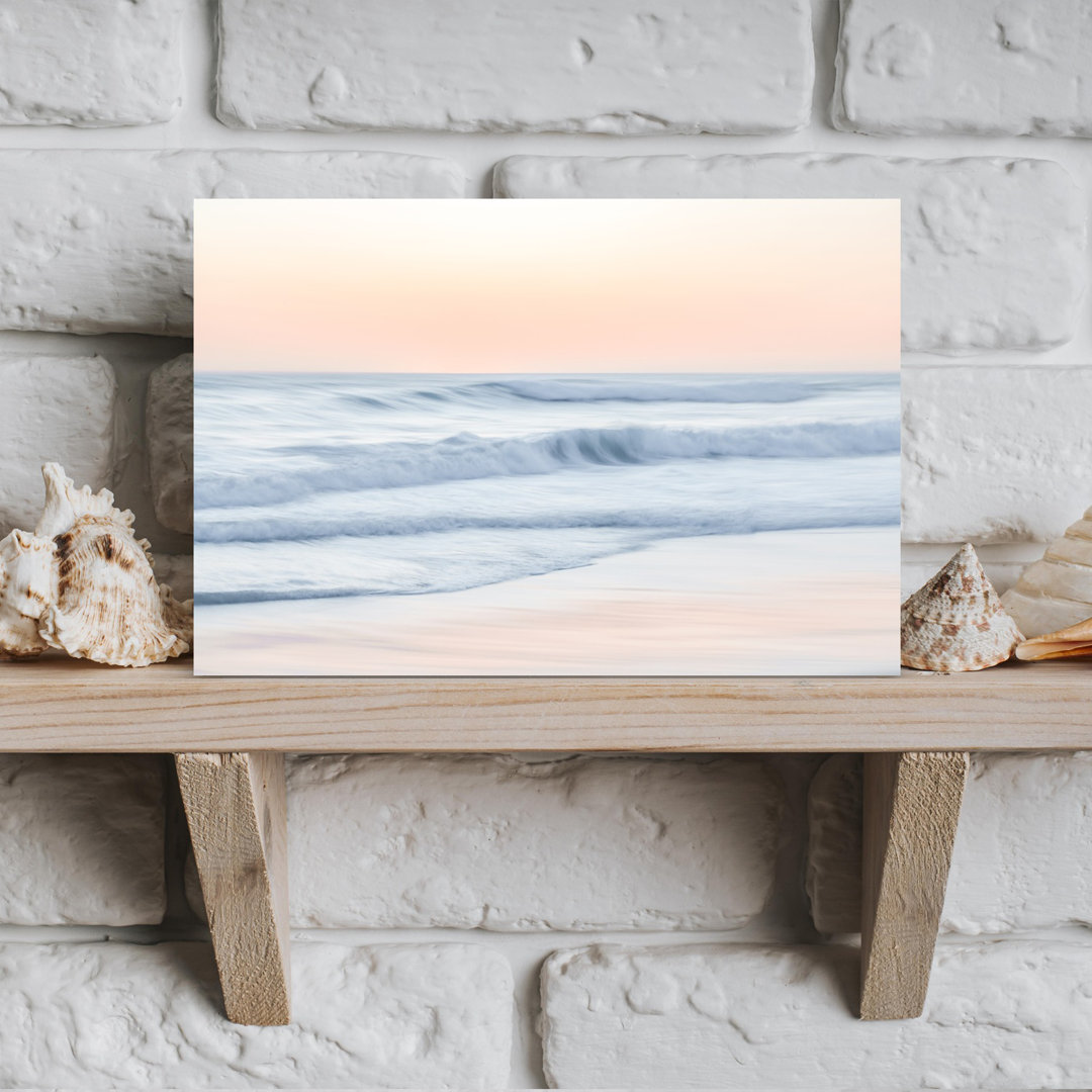 Soft Pastel Ocean Waves Abstract Dreamy Ethereal Coastal Wall Art Print