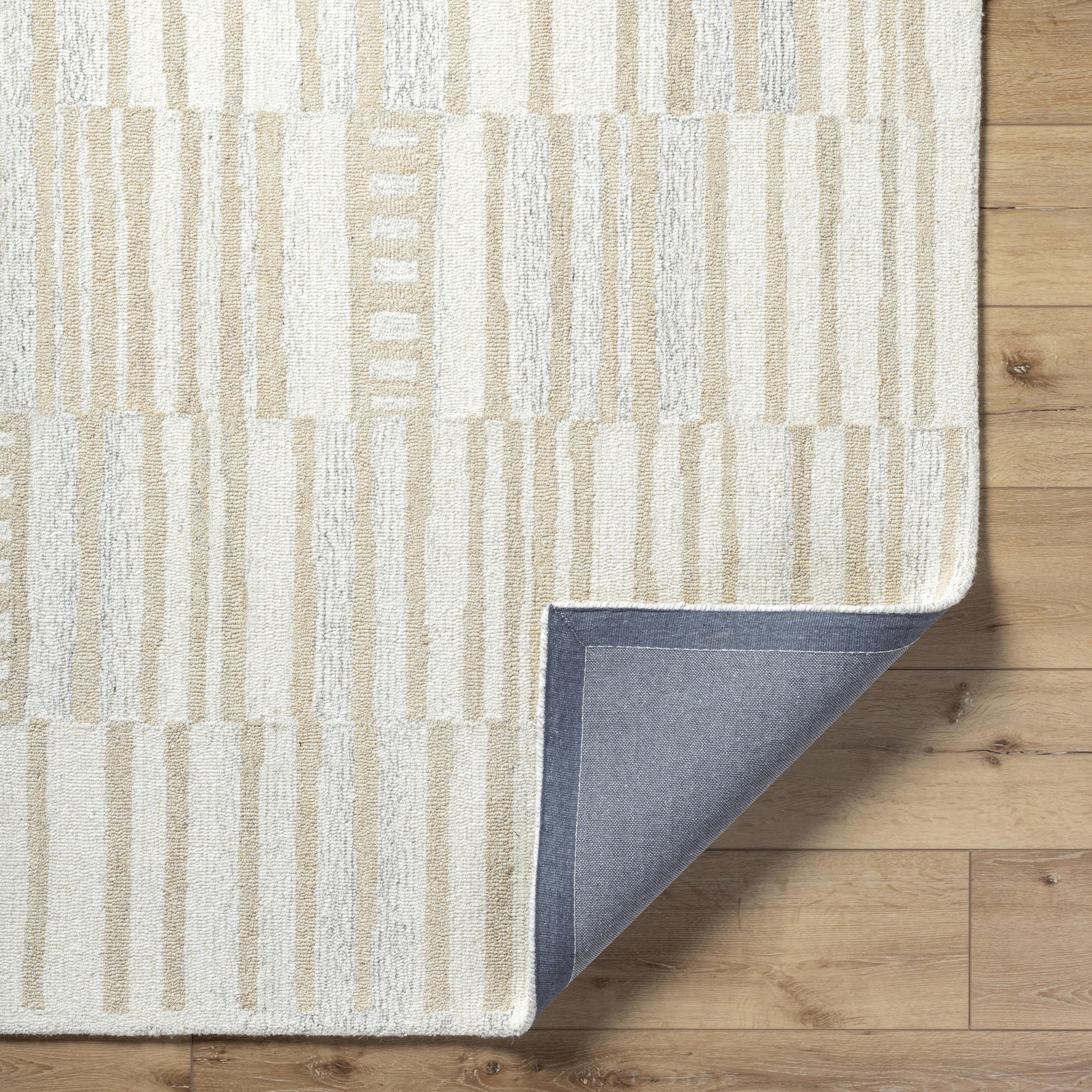 Khaylani Hand Tufted Wool Beige, Ivory, Sand, Light Taupe Rug, Rectangle 8'10" x 12'