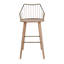 Tabouret de bar à hauteur fixe en bois blanchi et cuivre antique avec repose-pieds carré