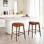 Tabouret de bar en faux cuir brun à hauteur de comptoir avec pieds et repose-pieds en métal, siège rembourré confortable pour îlot de cuisine, pub, comptoir de salle à manger, 2. Forme ovale, design ergonomique, matériau principal en polyuréthane-130040871