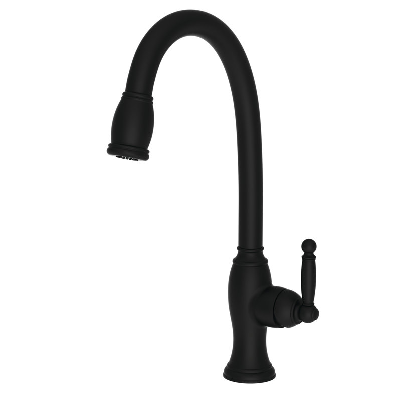 Nadya Single Handle Pull Down Kitchen Faucet, Flat Black