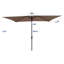 Parasol rectangulaire à énergie solaire 10 x 6,5 pi avec protection à l'eau, avec manivelle et inclinaison pour mât extérieur en acier thermolaqué-131141257