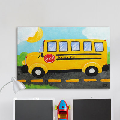 'School Bus' Print on Wrapped Canvas
