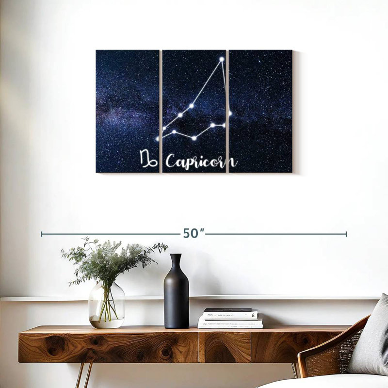 Adella Capricorn Zodiac Constellation, 20" H x 33" W