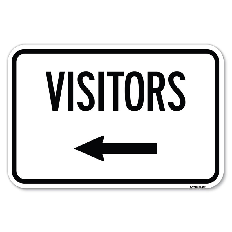 Visiteurs avec flèche gauche / 24617, H 12 po x l 18 po x P 1 po
