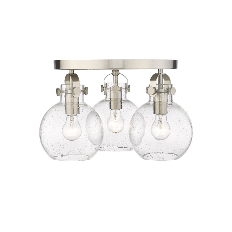 Plafonnier encastré 3 lumières Slocomb, Bullé, Nickel satiné