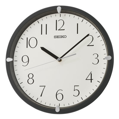 QHA007JLH Wall Clock, Black Matte