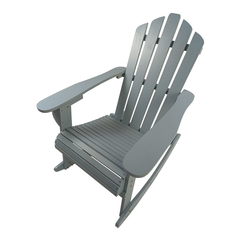 Chaise berçante inclinable en bois Adirondack, Gris
