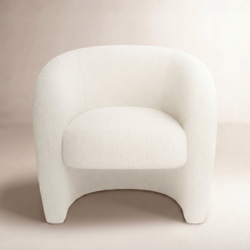 Solace Upholstered Barrel Chair, Ivory