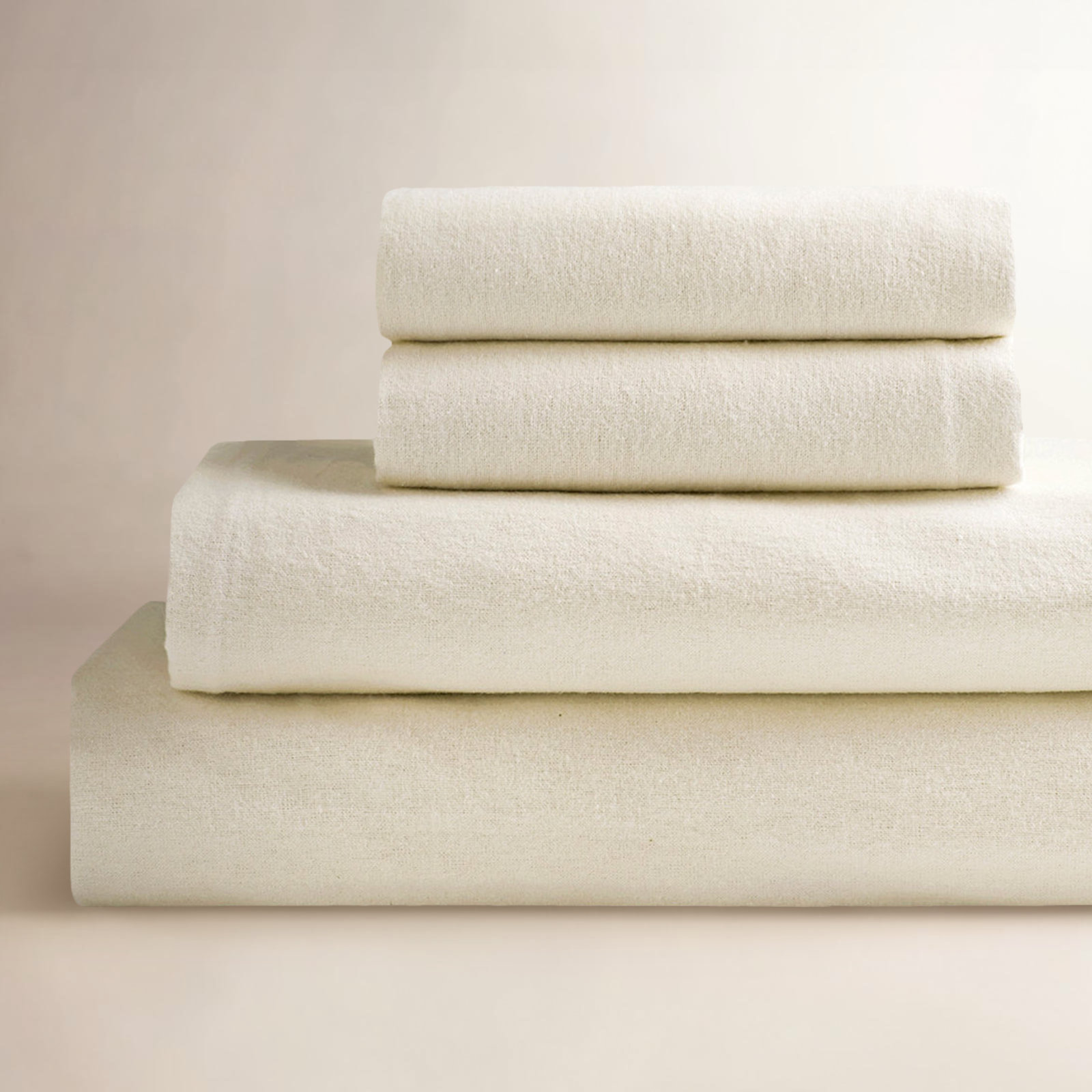 Evaline Flannel Sheet Set, Queen, Cream