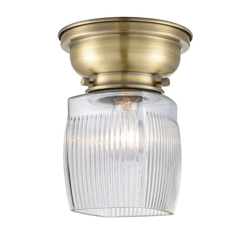 Mireya Glass Flush Mount, Antique Brass, No Bulb Included
