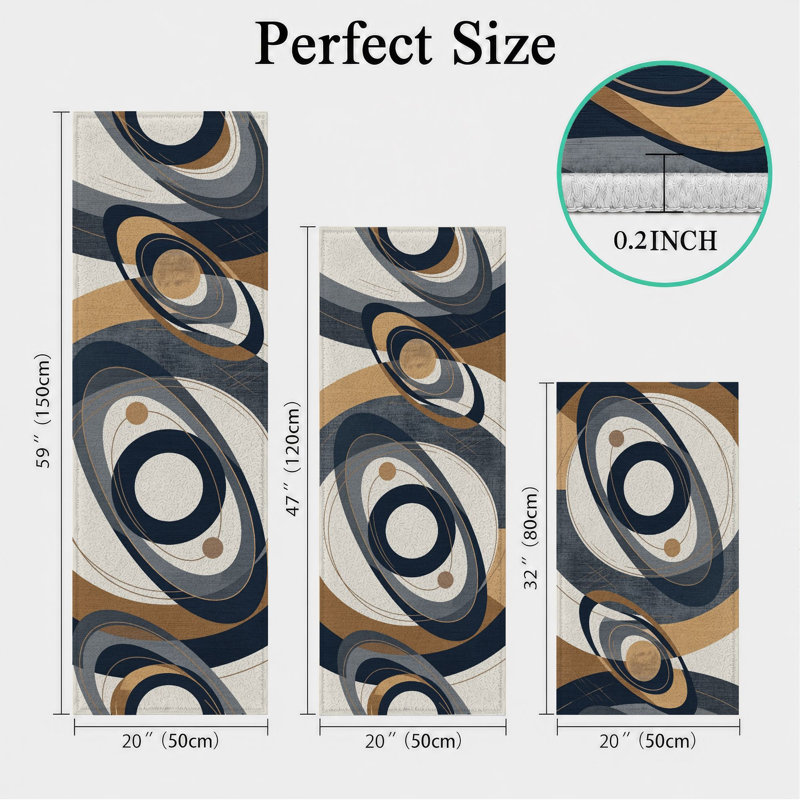 Tapis de cuisine lavables antidérapants Abstract Swirl
