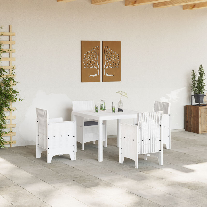 Ensemble de salle à manger de jardin en polypropylène brun 5 pièces vidaXL, Anthracite