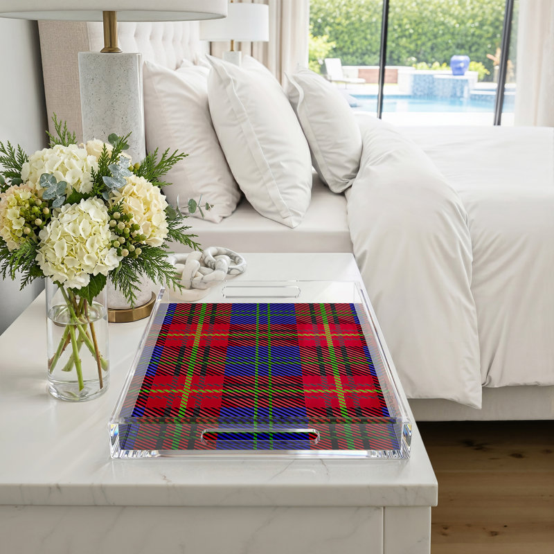 Tartan Acrylic Rectangle Decorative Tray, 22.5" W x 14.5" L