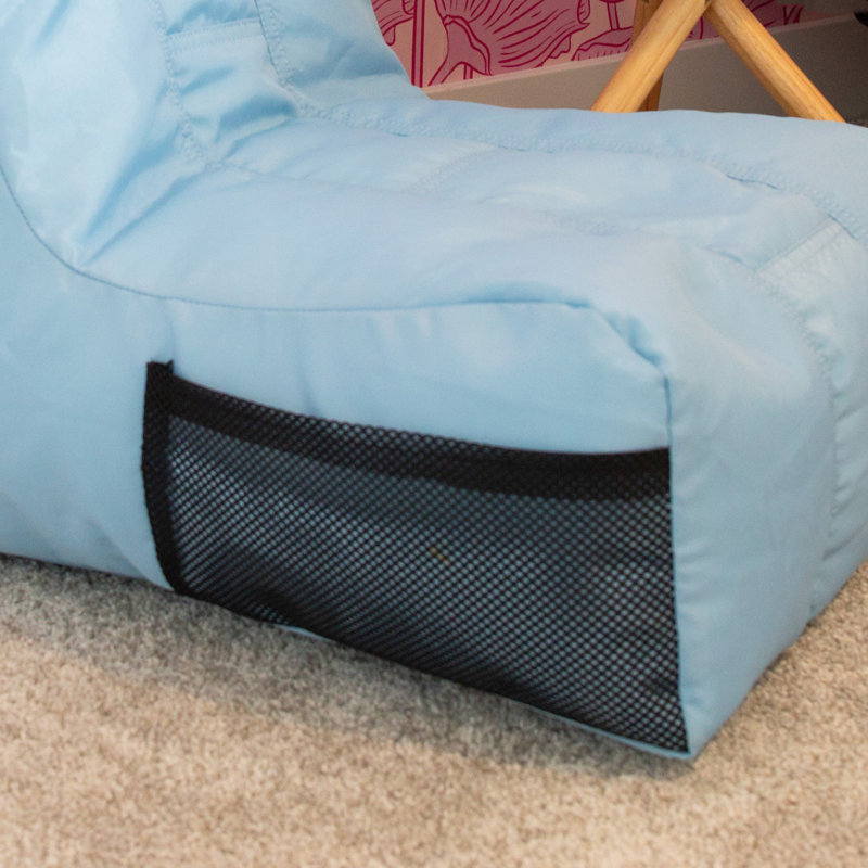 Big Joe Bean Bag Video Lounger, Durable Polyester Nylon Blend, 2 feet, Clear Sky 100% Polyester