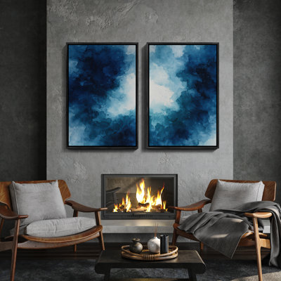 Art mural encadré, rétro, antique, classique pour chambre à coucher - 16 po x 24 po x 2 panneaux