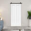 48 po x 80 po 1 panneau de porte en bois aggloméré double panneau de fibres à densité moyenne peint en blanc avec ensemble de quincaillerie coulissante-126022469-126022468