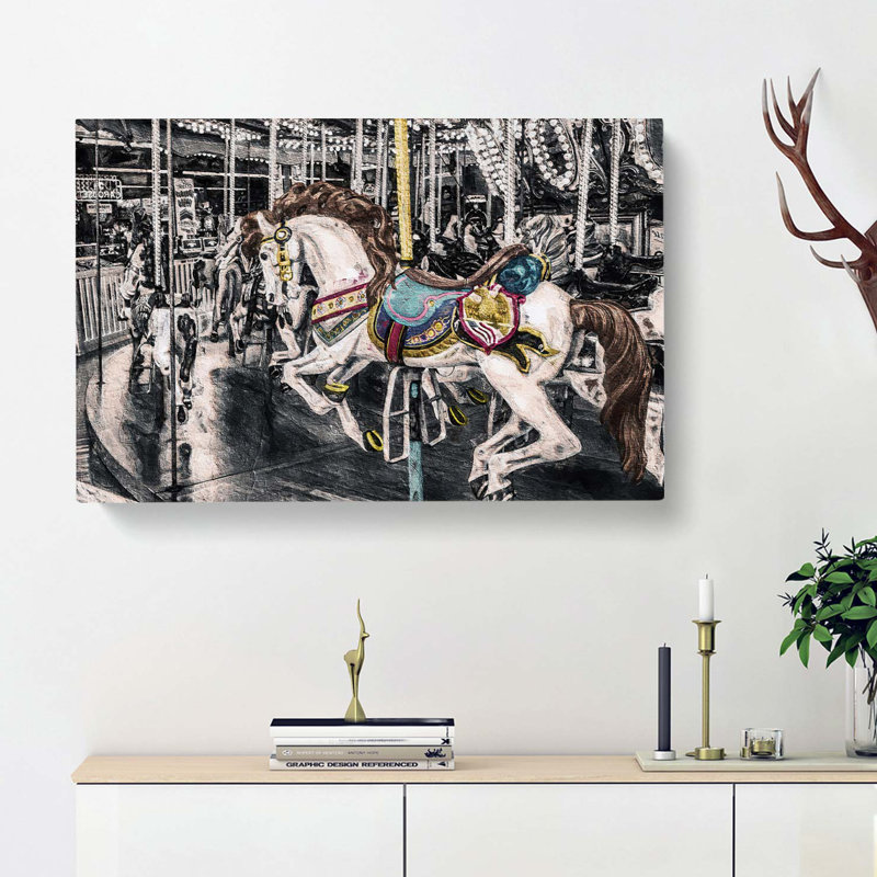 Carousel Horse - Wrapped Canvas, 40cm H x 60cm W x 3cm D