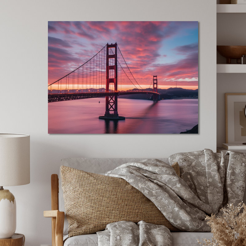 San Francisco, Golden Gate Bridge - impressions sur métal, Californie, H 30 po x l 40 po x P 1 po