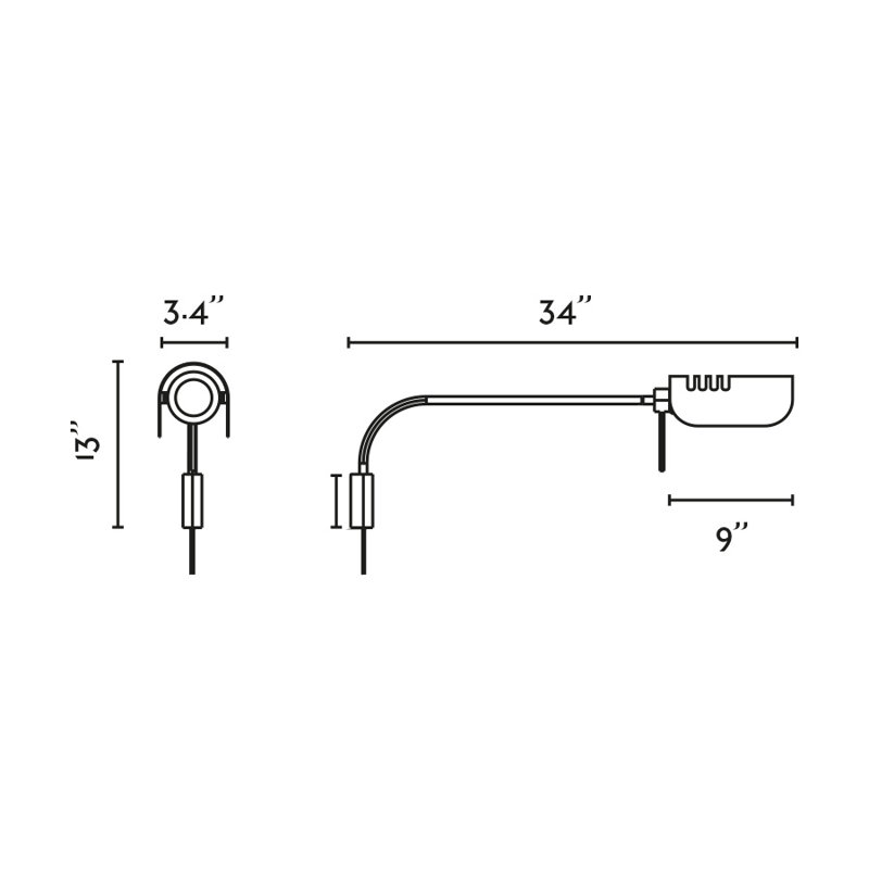 Martinica Wall Lamp Arm, 7.24" H x 3.4" W x 19" D, Beige