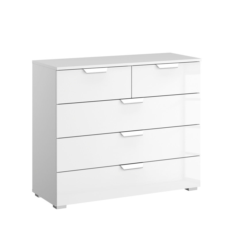 Aditio 5 Drawer Chest, Alpine white/hihg-gloss white