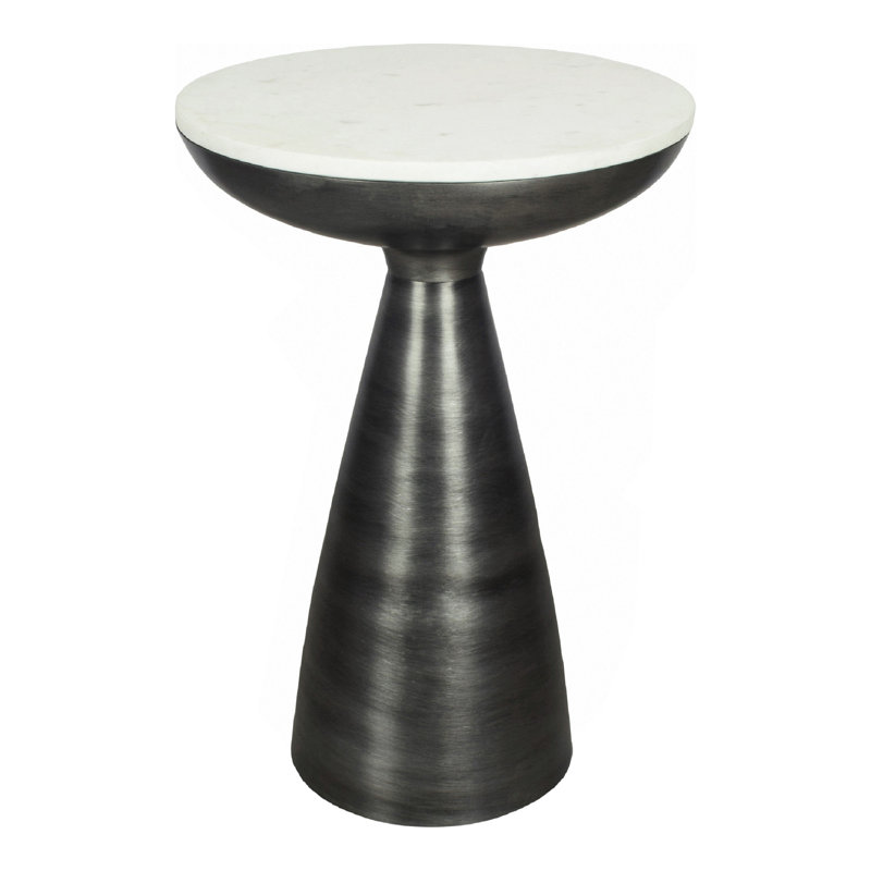 Gravesend End Table, Black, White