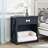 Vintage Small Storage Cabinet With Led Light And Pet Bed, Hidden Cat Litter Box With Drawer And Semi-Open Space