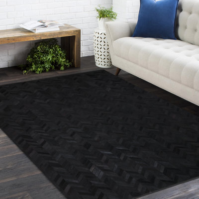 Azikiwe Chevron Handmade Cowhide Area Rug