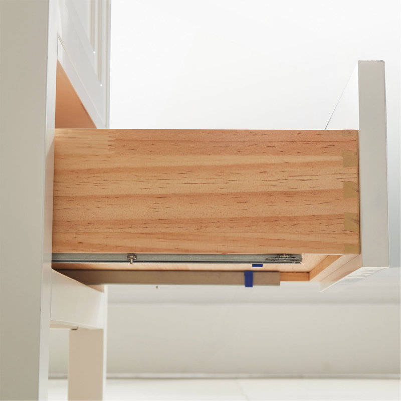 Armoire de salle de bain autoportante de 18 po entièrement assemblée avec plateau en céramique