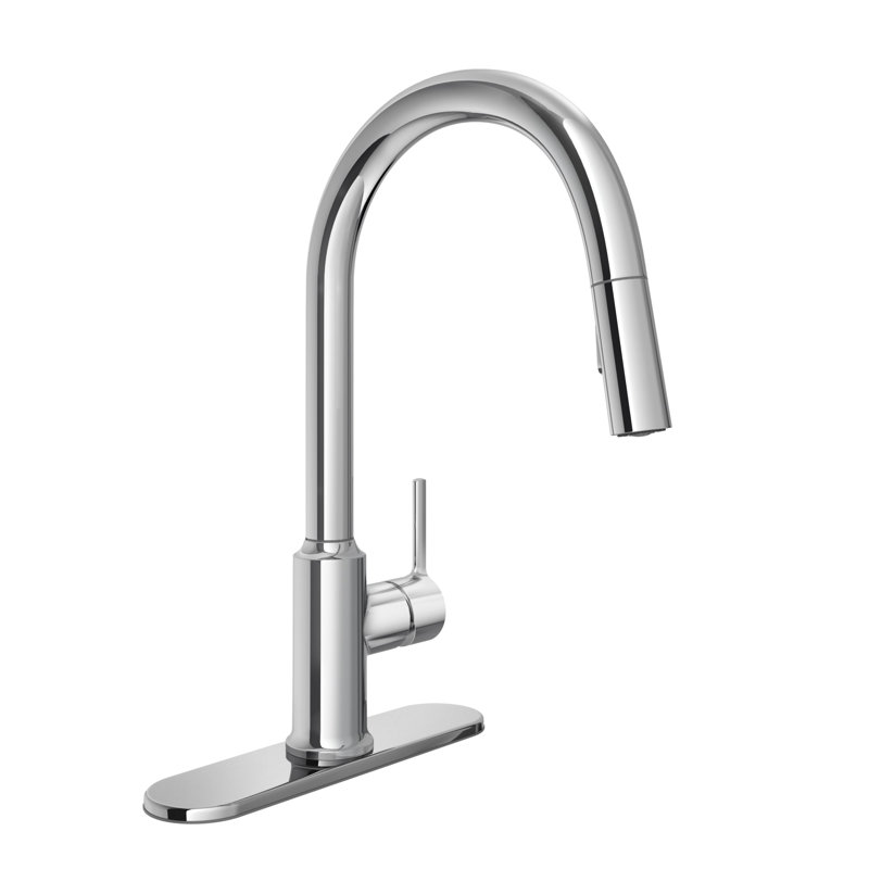 1.5 GPM Single Hole Pull Down Kitchen Faucet, Chrome