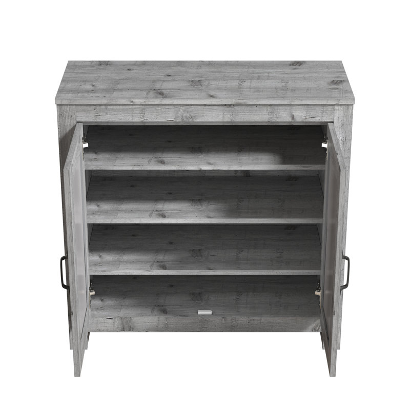 Chessani 12 Pair Shoe Storage Cabinet, Mexican Gray