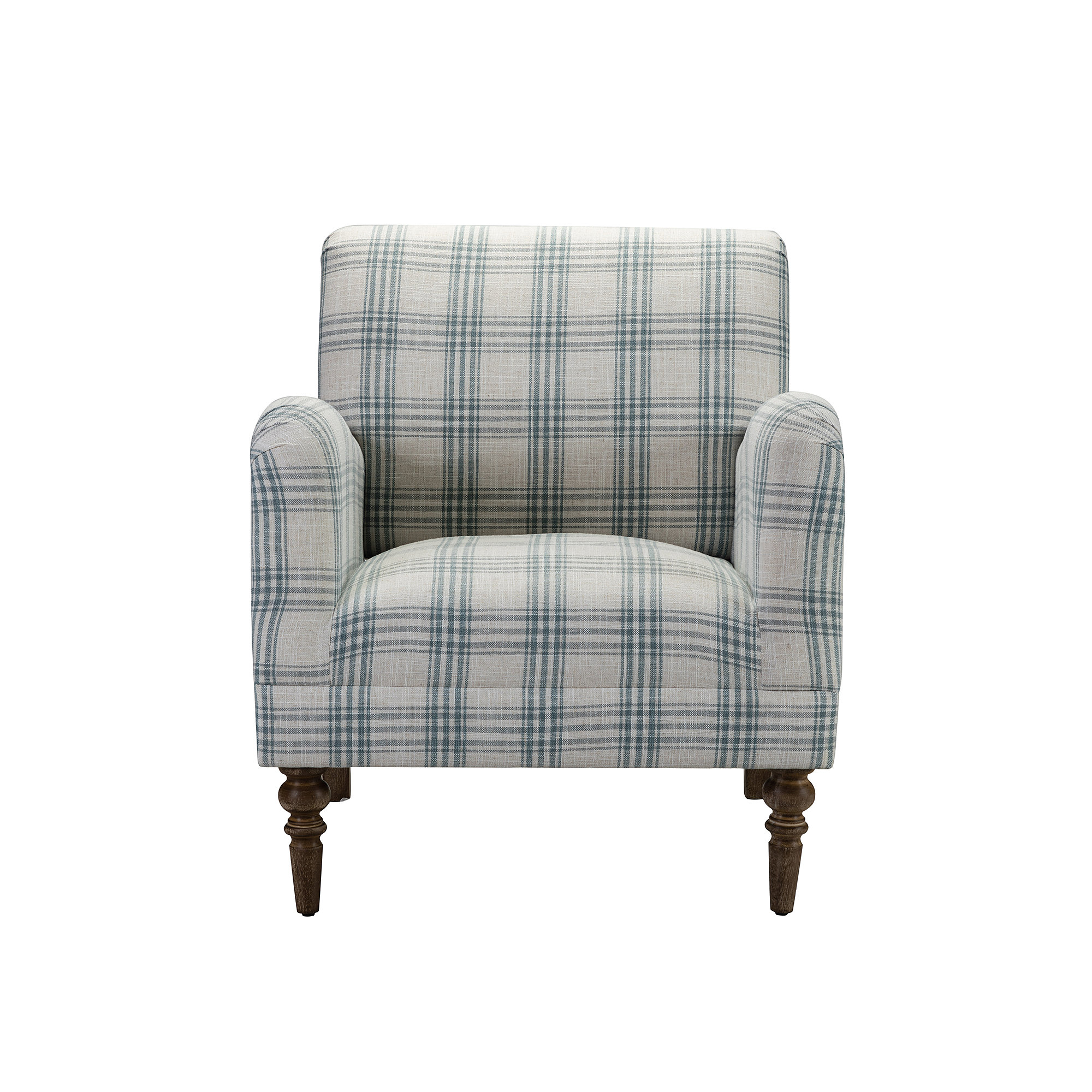 Arching Upholstered Armchair, Blue 100% Polyester