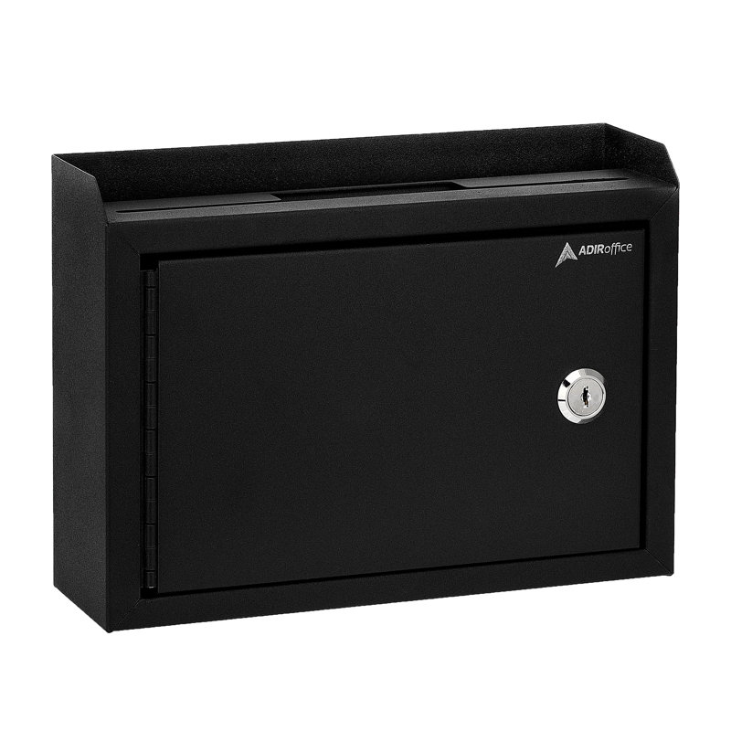 Medium Size Steel Multi-Purpose Suggestion Mailbox Drop Box, Black