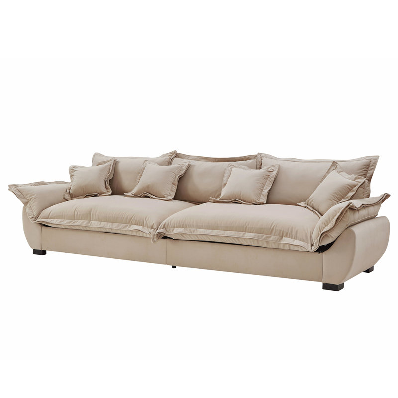 Canapé modulaire modulaire, canapé de style voile avec rangement, dossier amovible, canapé moderne à assise profonde avec coussins décoratifs pour le salon