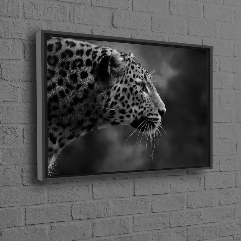 Print on Canvas, 70 cm H x 100 cm W, Framed Print without Mat, Black